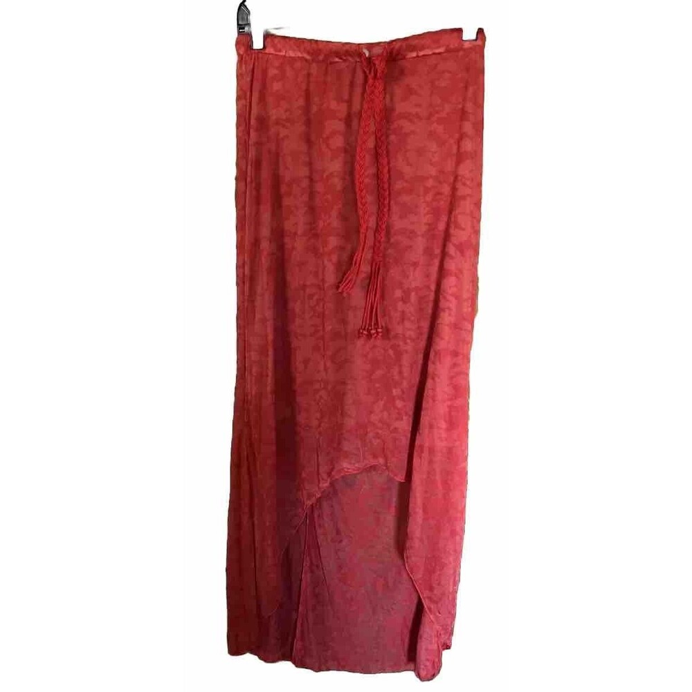 Kenar Orange Textured Women’s Maxi Skirt Size M Floral Bohemian Cottagecore